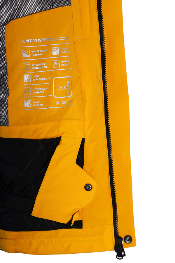 Гірськолижна куртка чоловіча Freever AF 21634 жовта, Фото №7 - freever.ua