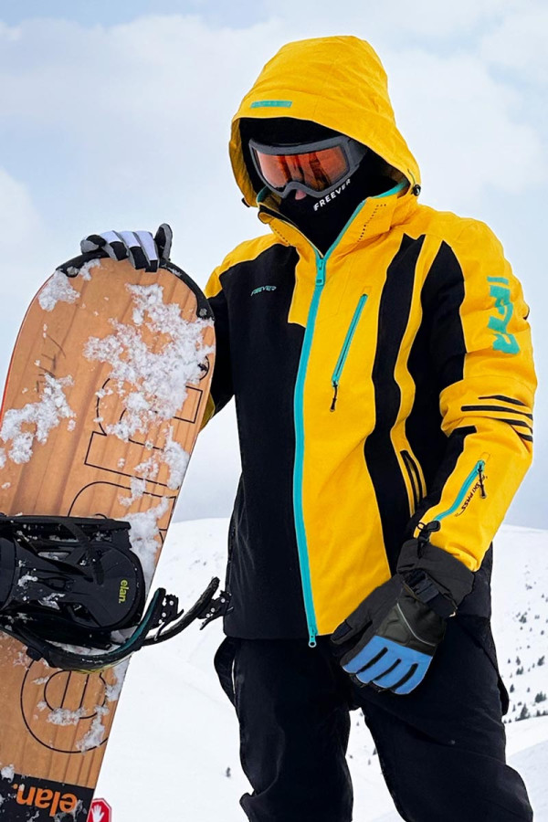 Гірськолижна куртка чоловіча Freever AF 21637 жовта, Фото №6 - freever.ua