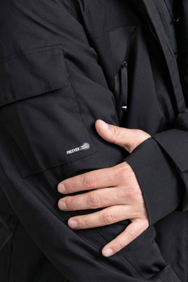 Чоловіча гірськолижна куртка Freever NF 21639 чорна, Фото №4- freever.ua