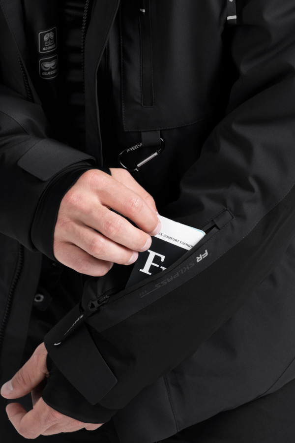 Чоловіча гірськолижна куртка Freever NF 21639 чорна, Фото №3- freever.ua