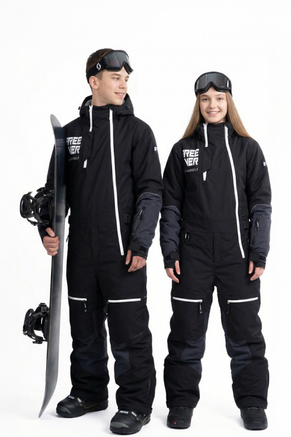 Підлітковий гірськолижний комбінезон Freever NF 21644 чорний, Фото №2- freever.ua