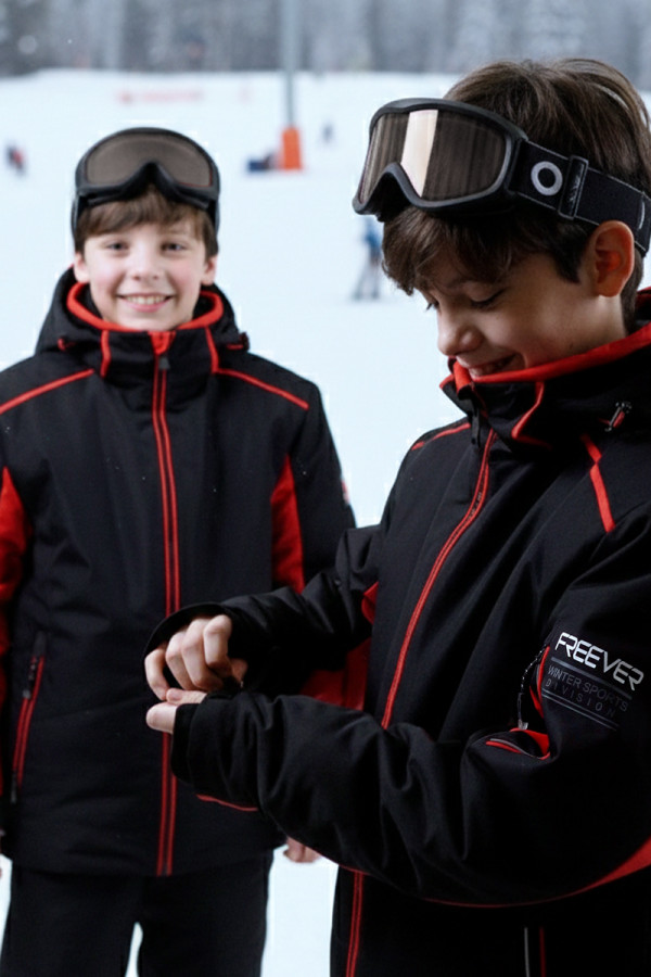 Дитяча гірськолижна куртка Freever NF 21645 червона, Фото №3- freever.ua