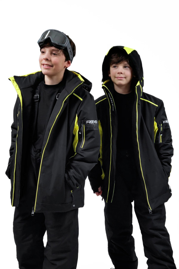Дитяча гірськолижна куртка Freever NF 21645 жовта, Фото №3- freever.ua