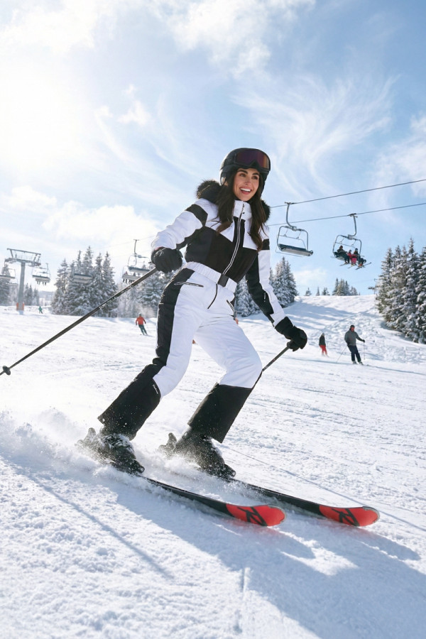 Жіночий гірськолижний комбінезон Freever NF 21649 білий, Фото №6- freever.ua