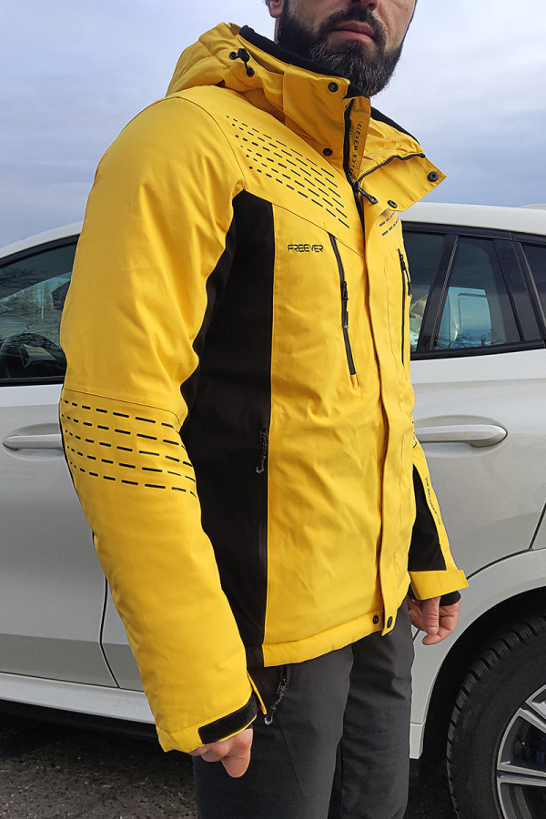 Горнолыжная куртка мужская Freever WF 21681 желтая, Фото №5 - freever.ua