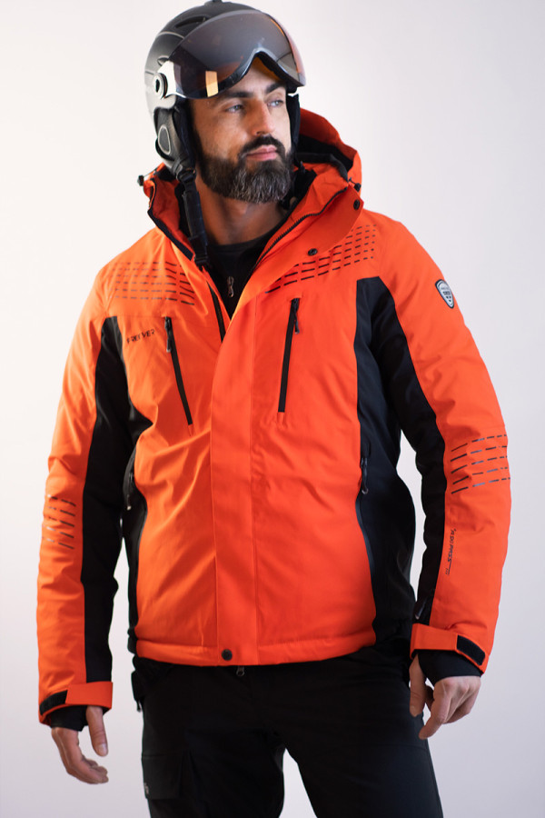 Горнолыжная куртка мужская Freever WF 21681 оранжевая, Фото №4 - freever.ua