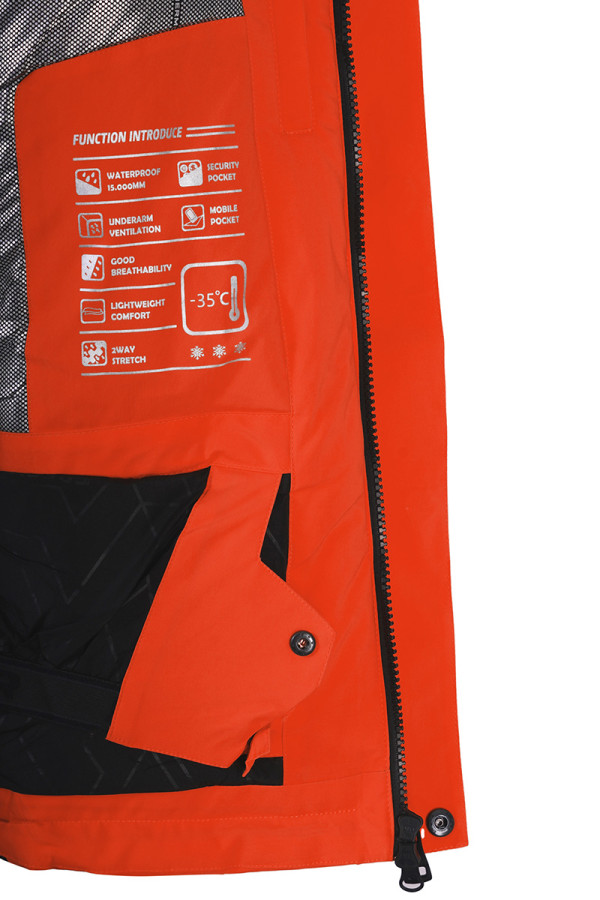 Гірськолижна куртка чоловіча Freever WF 21681 помаранчева, Фото №7 - freever.ua
