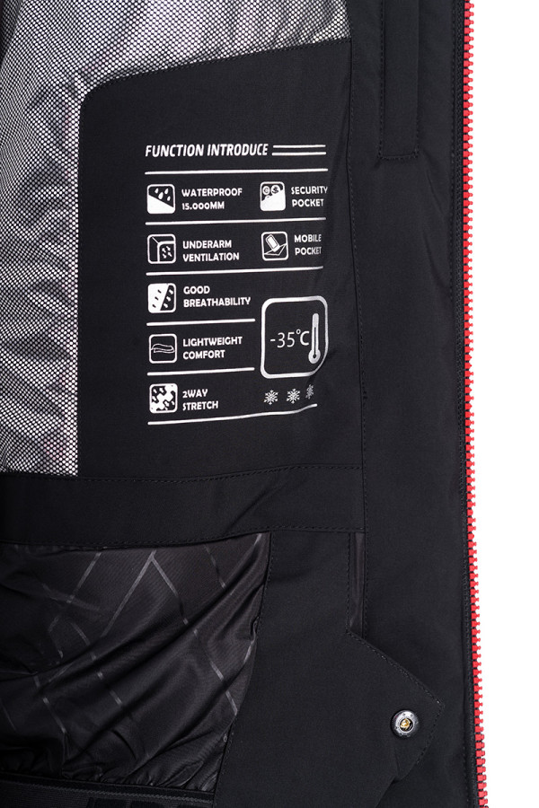 Горнолыжная куртка мужская Freever WF 21684 черная, Фото №5 - freever.ua