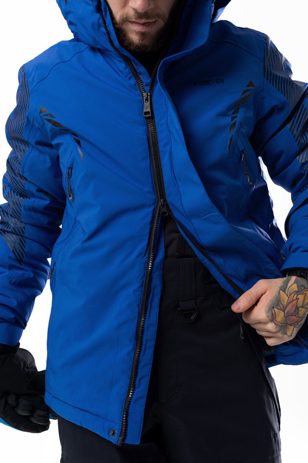 Гірськолижна куртка чоловіча Freever WF 21683 синя, Фото №16 - freever.ua