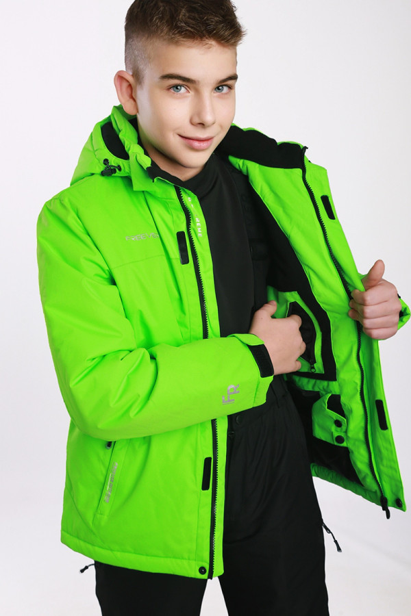 Горнолыжная куртка детская Freever AF 21688 салатовая, Фото №7 - freever.ua