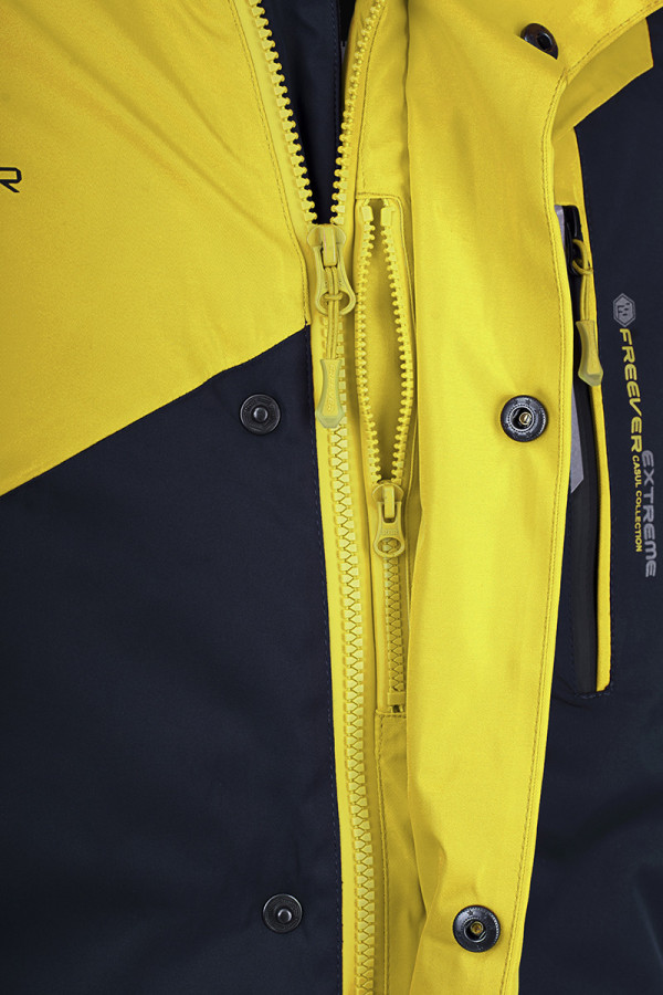 Горнолыжная куртка мужская Freever WF 21710 желтая, Фото №6 - freever.ua