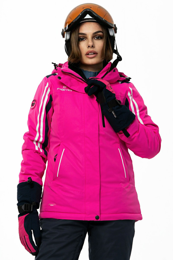 Горнолыжная куртка женская Freever WF 21713 малиновая