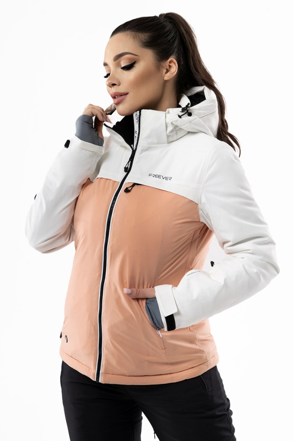 Гірськолижна куртка жіноча Freever WF 21714 персикова, Фото №3 - freever.ua