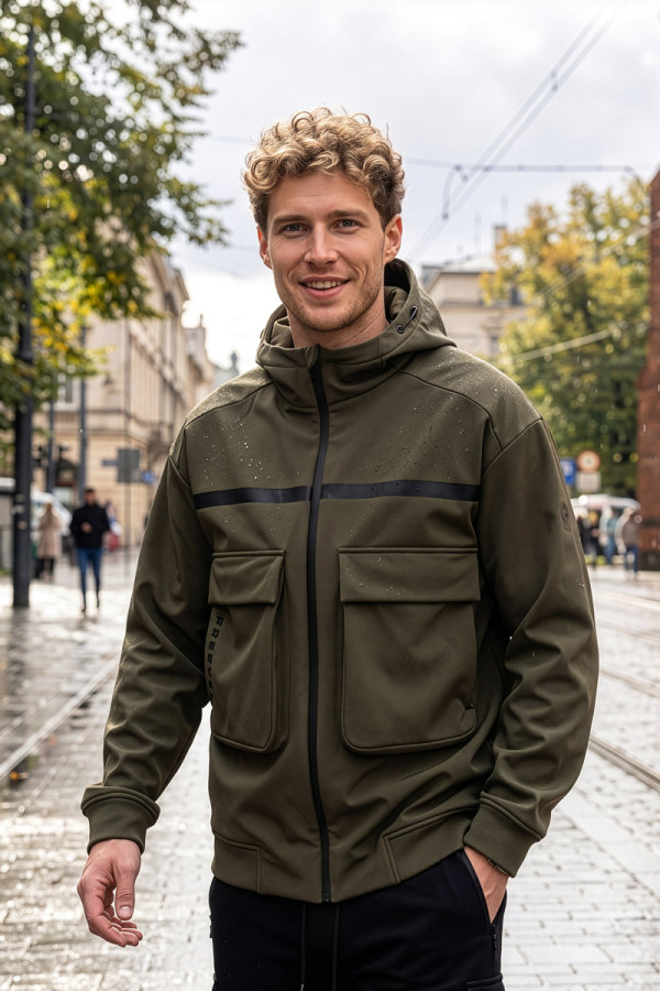 Кофта  windstopper мужская Freever AF 21723 хаки, Фото №2- freever.ua