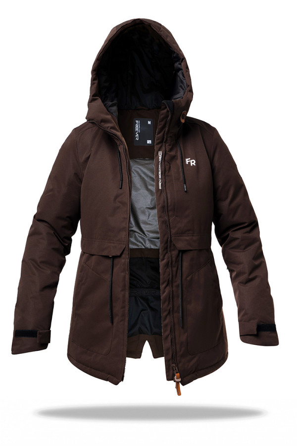 Горнолыжная куртка женская Freever AF 21767 коричневая