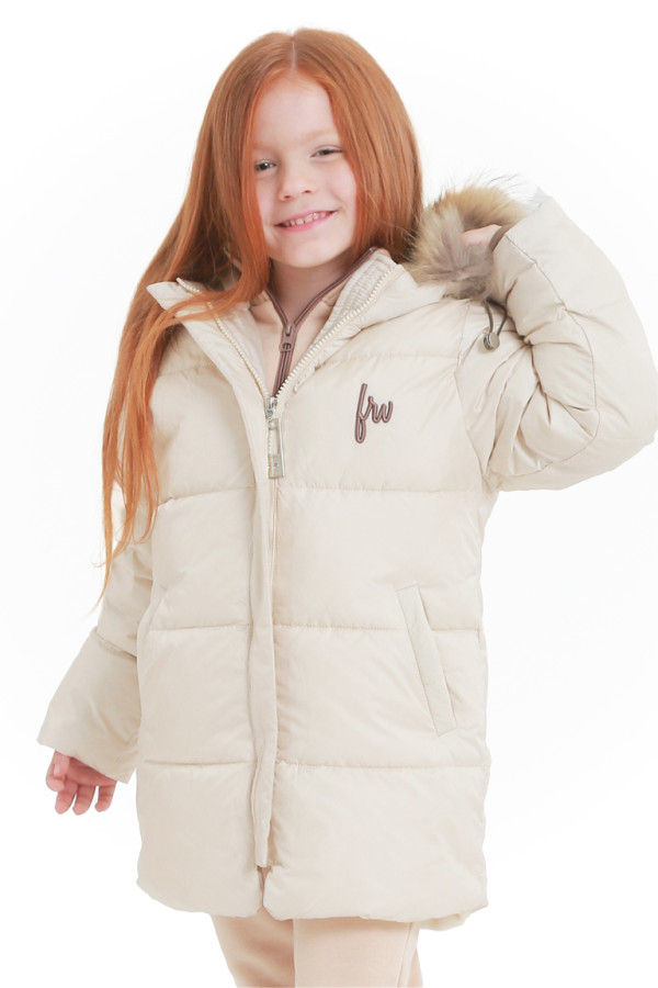 Куртка детская удлиненная Freever UF21801 молочная - freever.ua