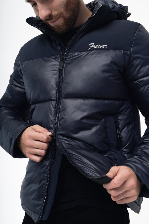 Зимова куртка чоловіча Freever AF 2205 темно-синя, Фото №10 - freever.ua