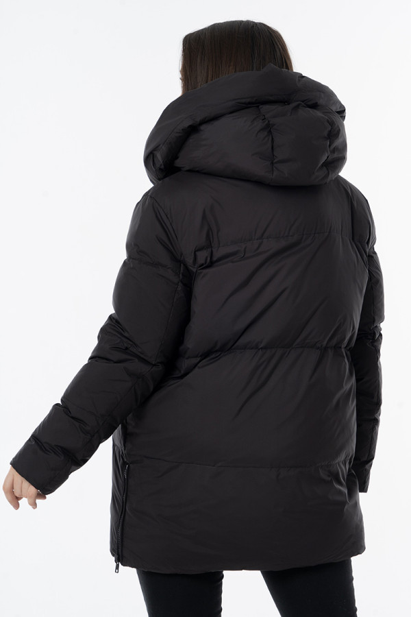 Пальто пуховое женское Freever AF 2209 черное, Фото №12 - freever.ua