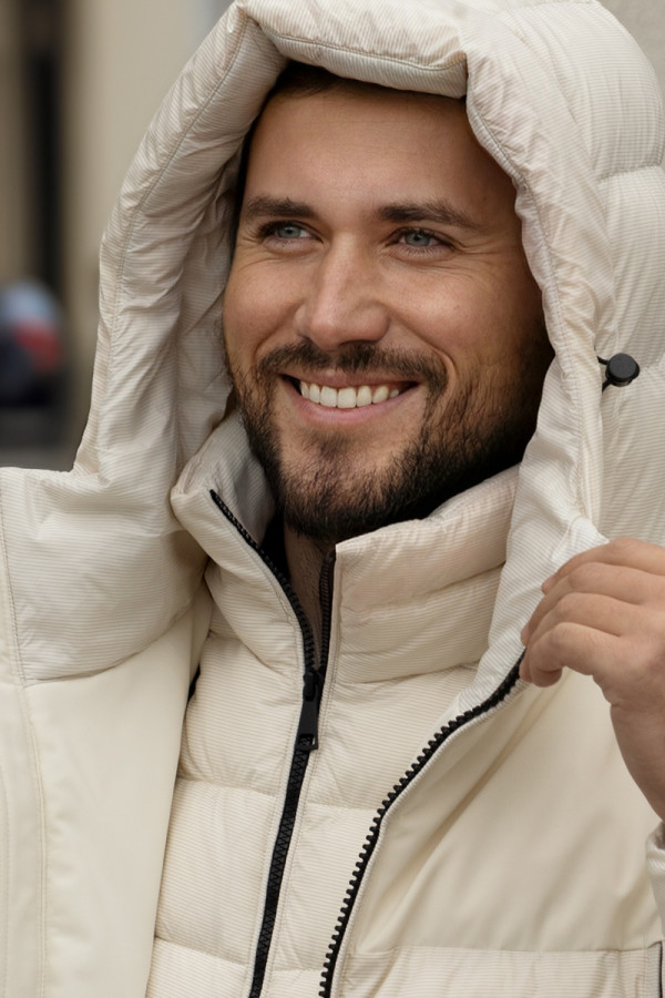 Пуховик чоловічий Freever NF 22722 молочний, Фото №3- freever.ua