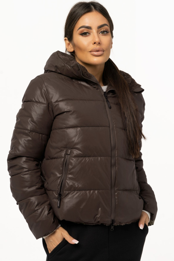 Куртка жіноча Freever AF 2277 коричнева, Фото №2 - freever.ua