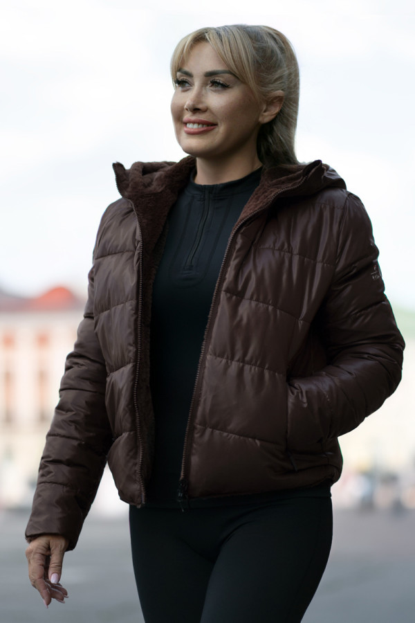 Куртка женская Freever AF 2277 коричневая - freever.ua