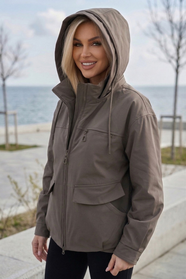 Жіноча куртка Freever NF 229620 коричнева, Фото №6- freever.ua