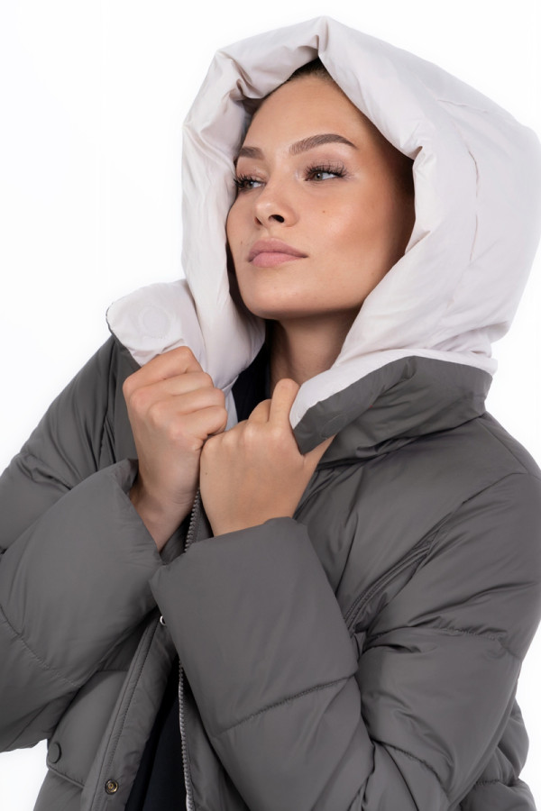 Куртка женская Freever NF 22969 серая, Фото №4- freever.ua