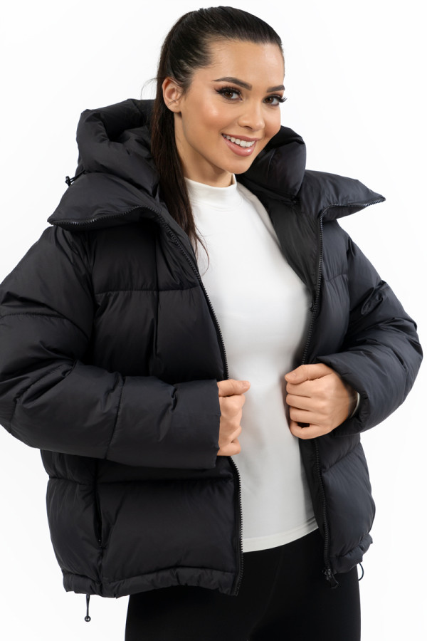 Жіноча куртка Freever NF 22990 чорна, Фото №2- freever.ua