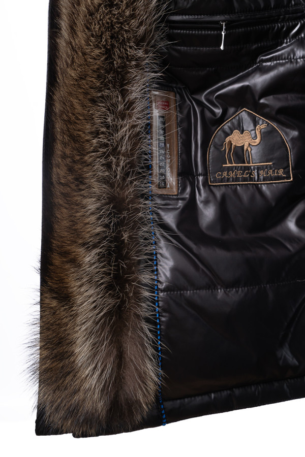 Куртка на верблюжьей шерсти мужская Freever UF 2319 черная, Фото №6 - freever.ua