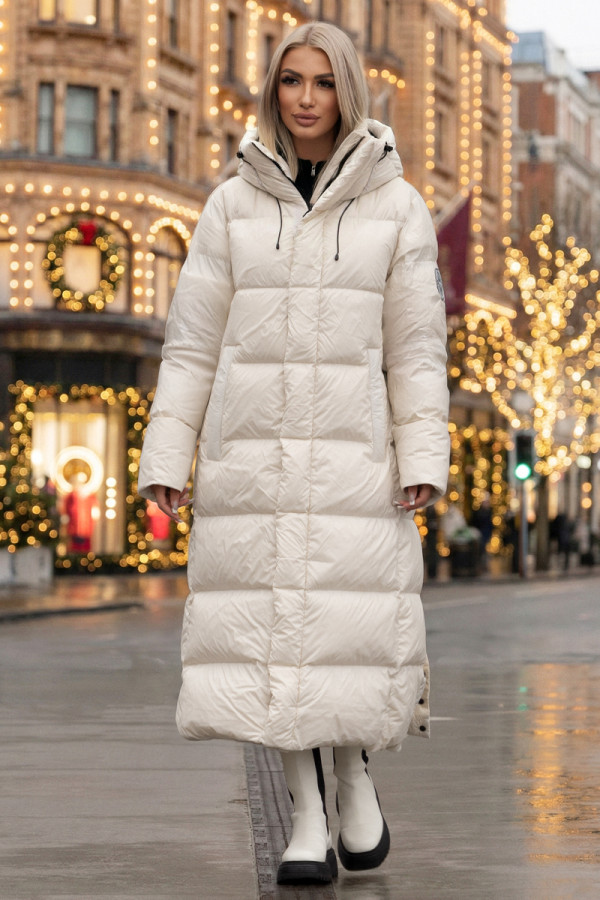Пальто пуховое женское Freever NF 2529 молочное