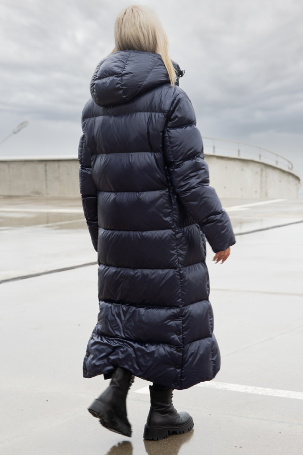Пальто пухове жіноче Freever NF 2529 синє, Фото №7- freever.ua