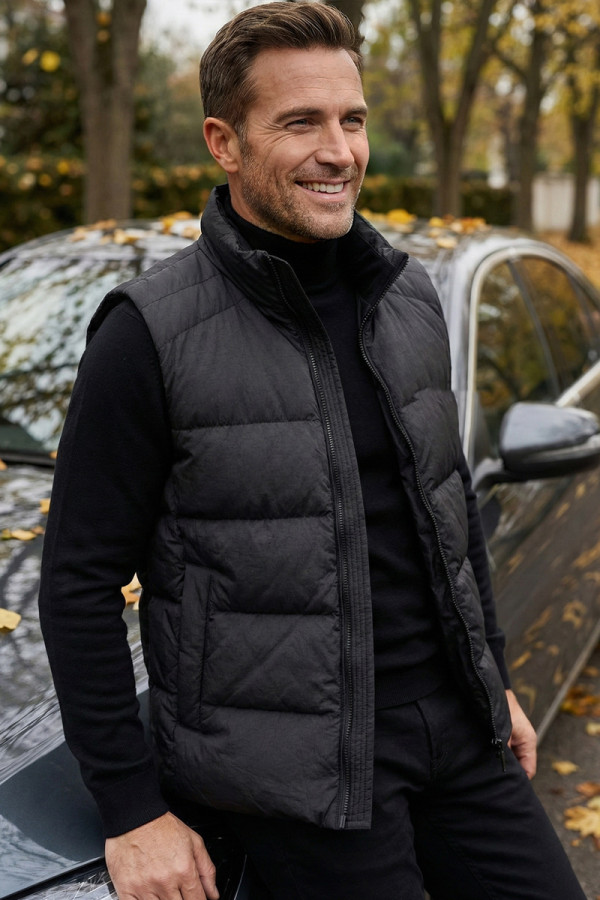 Жилетка пуховая чоловіча Freever NF 2552 чорна, Фото №3- freever.ua