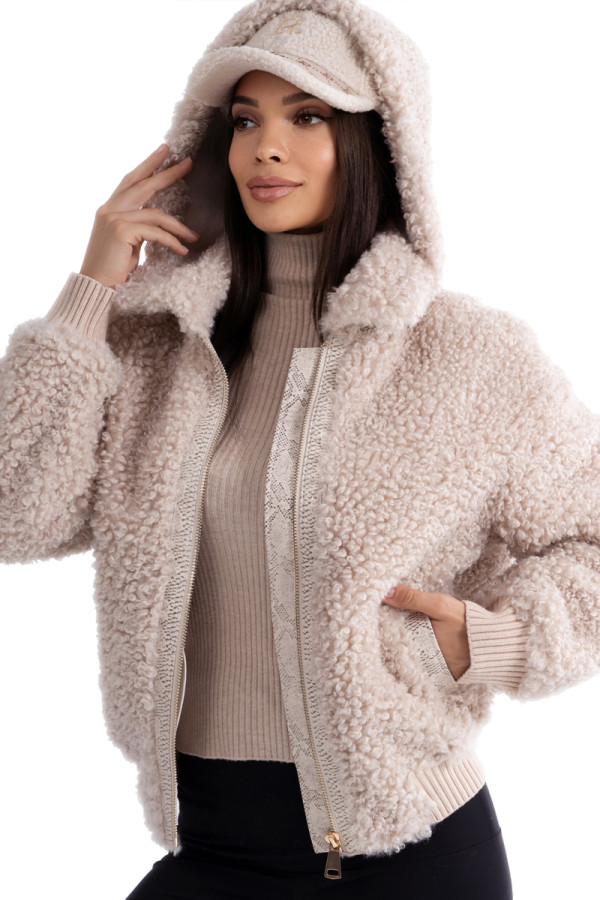 Кожушок жіночий Freever NF 25638 бежевий