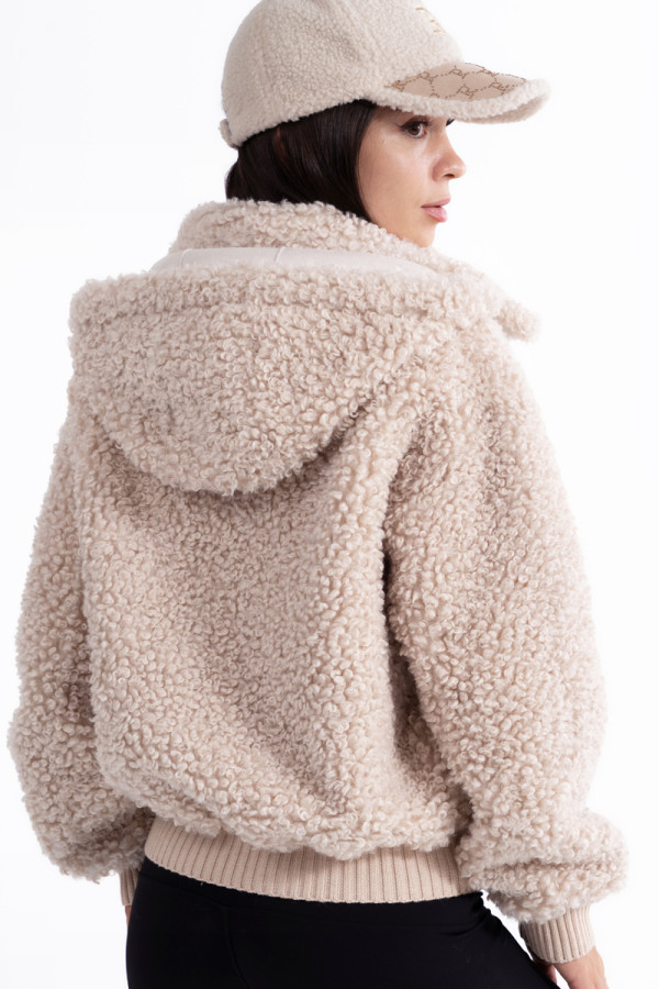 Полушубок женский Freever NF 25638 бежевый, Фото №4- freever.ua