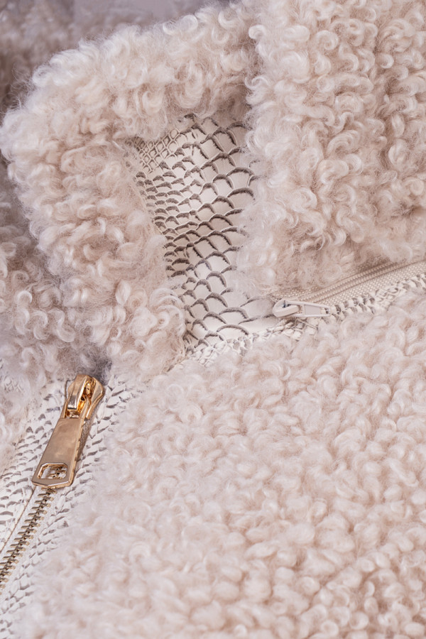 Полушубок женский Freever NF 25638 бежевый, Фото №6- freever.ua