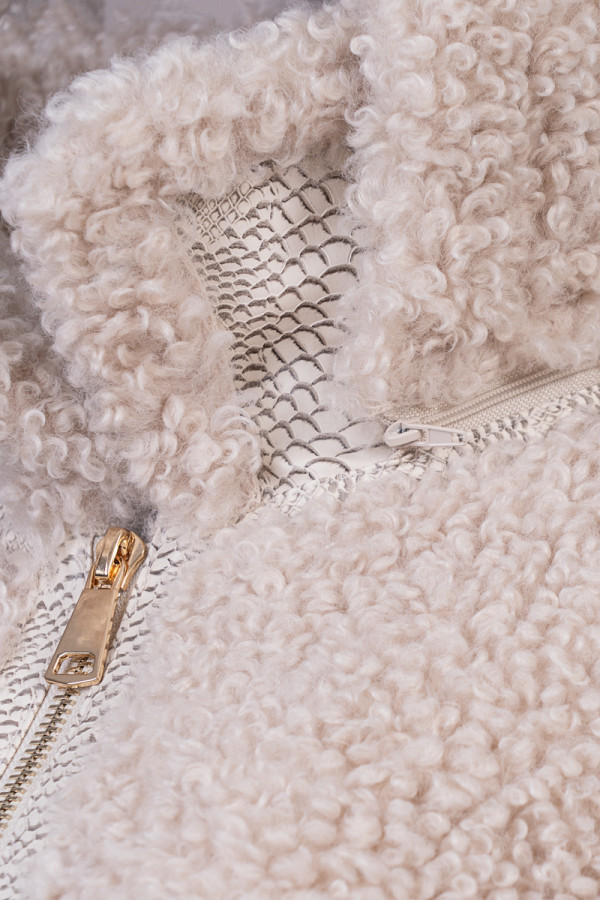 Кожушок жіночий Freever NF 25638 бежевий, Фото №6- freever.ua