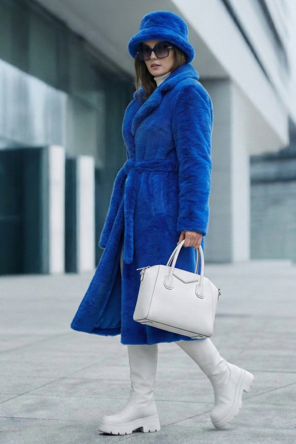 Эко-шуба жіноча Freever UF 28325 електрик, Фото №2- freever.ua