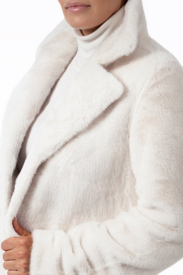 Эко-шуба женская Freever UF 28325 молочная, Фото №3- freever.ua