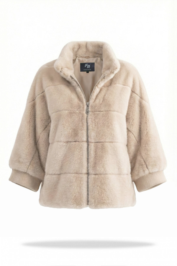 Кожушок жіночий Freever NF 28328 бежевий, Фото №2- freever.ua