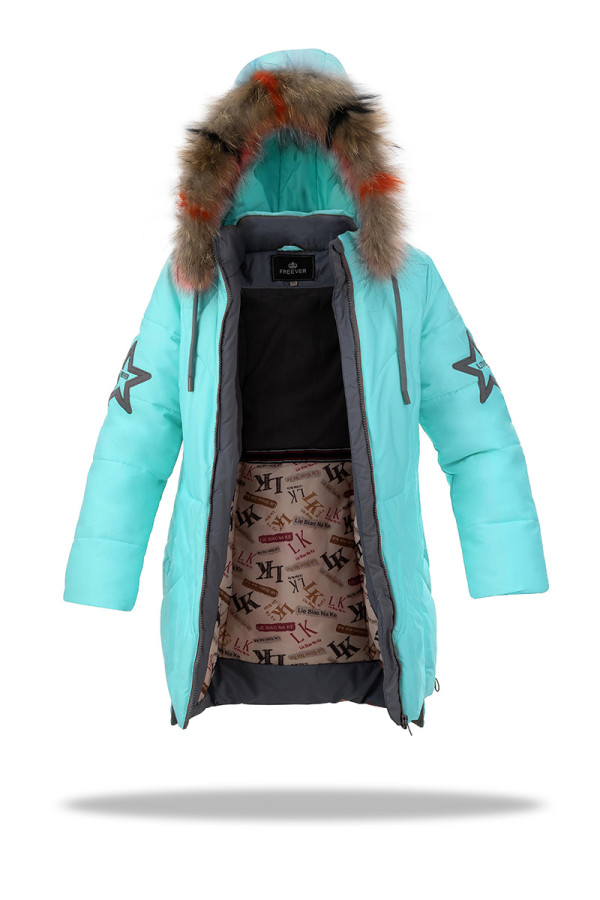 Пальто дитяче Freever GF 4405 блакитне - freever.ua