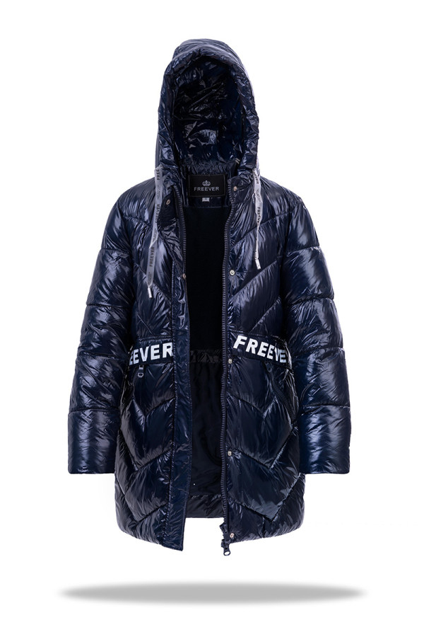 Пальто детское Freever GF 4407 темно-синие, Фото №3 - freever.ua