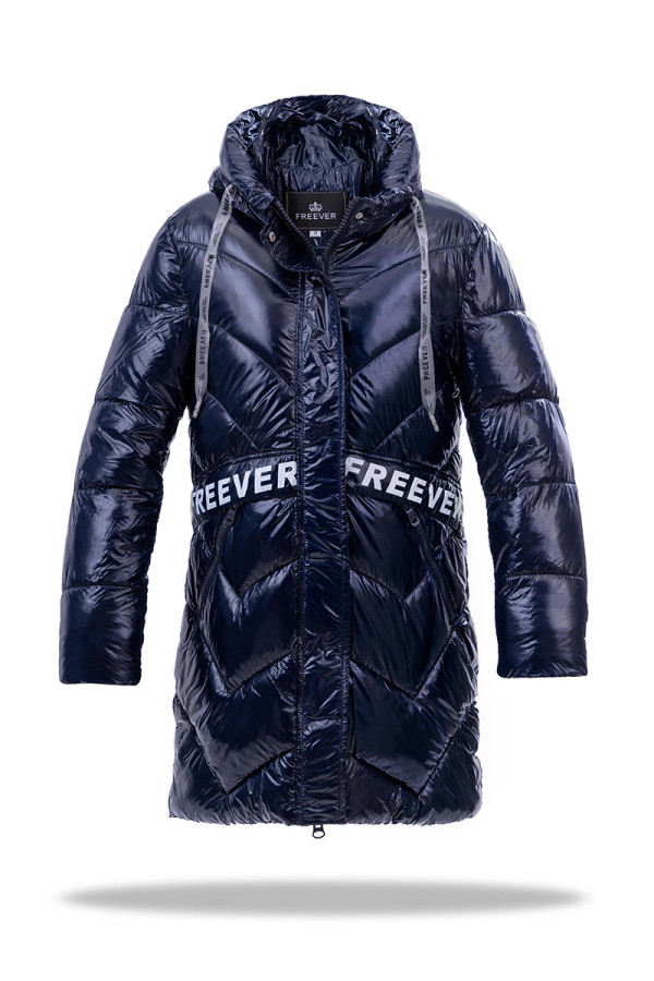 Пальто дитяче Freever GF 4407 темно-сині - freever.ua