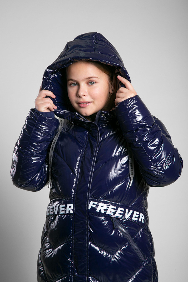 Пальто детское Freever GF 4407 темно-синие, Фото №5 - freever.ua