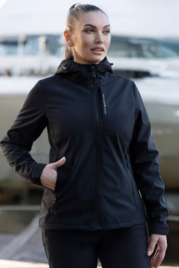 Куртка жіноча Freever windstopper UF 5320 чорна, Фото №4- freever.ua