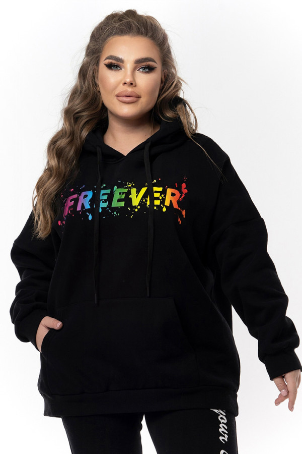 Толстовка жіноча Freever WF 5409 чорна, Фото №4- freever.ua