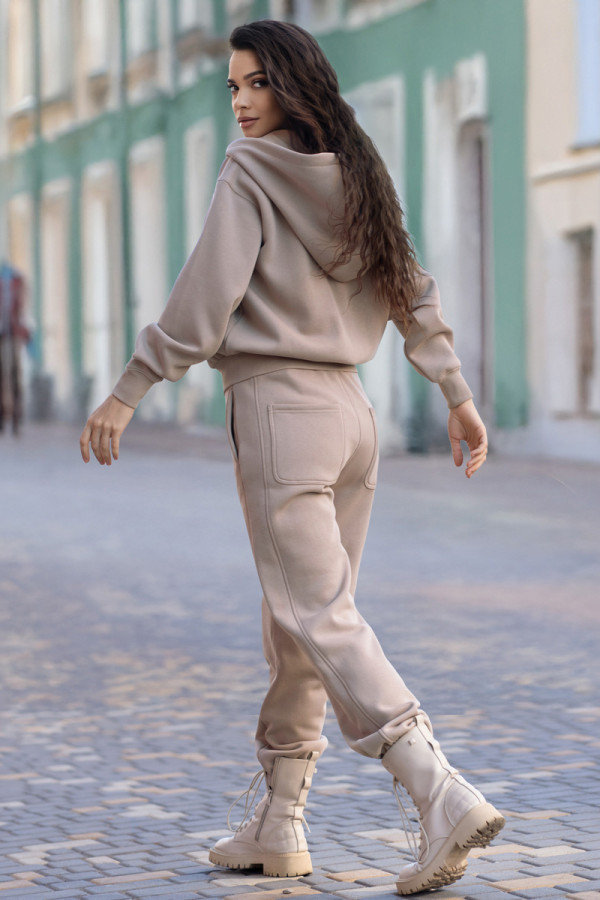 Женский тёплый спортивный костюм Freever NF 5417-5824 бежевый, Фото №3- freever.ua