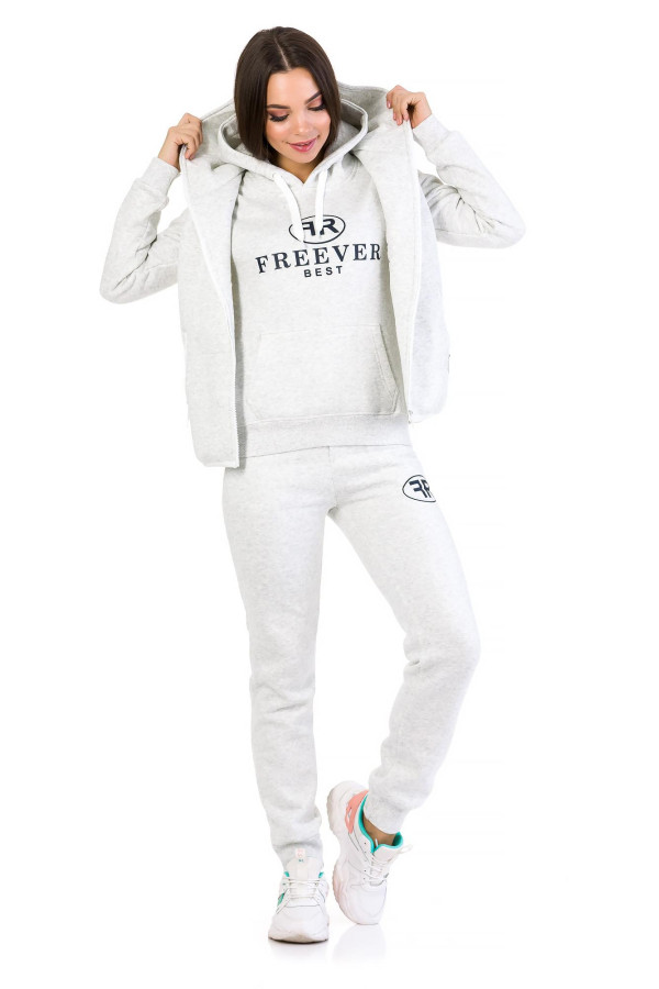 Жіночий спортивний костюм трійка FREEVER 5604 світло-сірий - freever.ua
