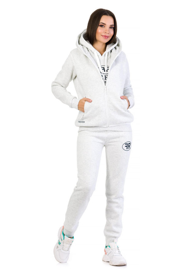 Жіночий спортивний костюм трійка FREEVER 5604 світло-сірий, Фото №7 - freever.ua