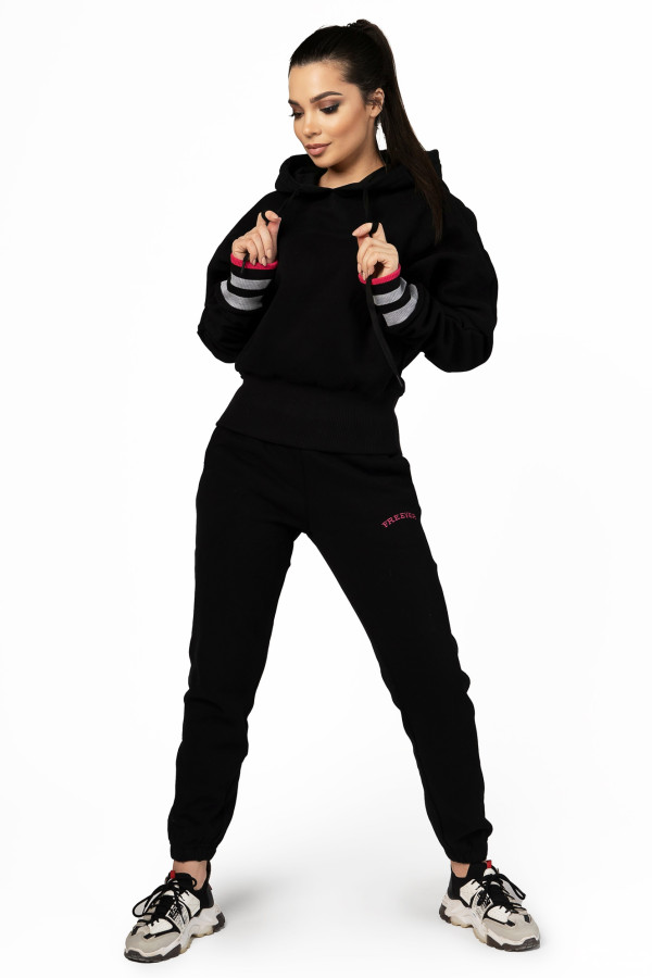 Women`s 2-Piece Tracksuit Hooded Sweatshirt Freever WF 5610 black