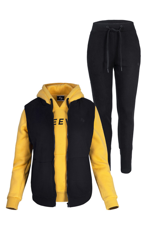 Спортивный костюм тройка женский Freever WF 5611 желтый - freever.ua